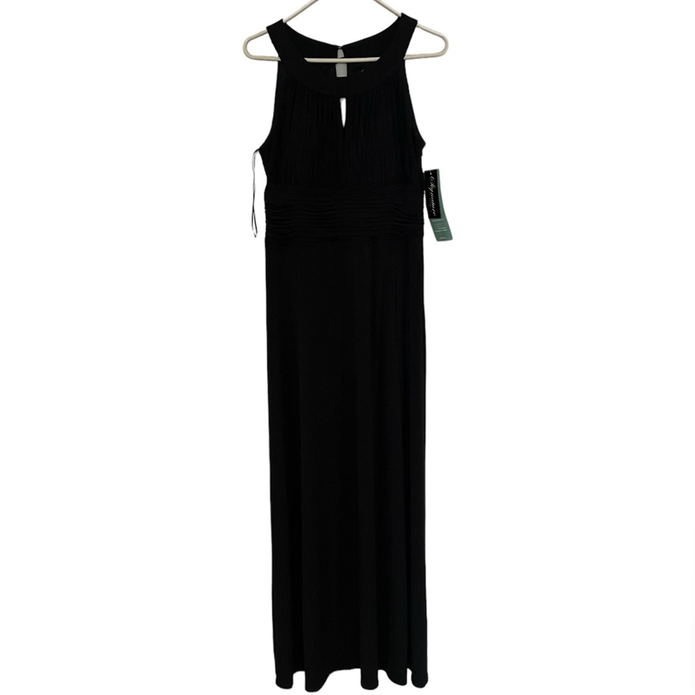 Signature By Sangria Women’s Sleeveless Maxi Formal Dress Color Black Size 14